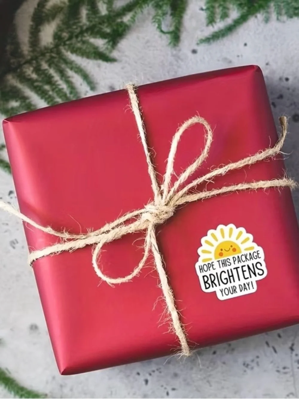 Brightens Your Day Yellow Sun Shipping Stickers - 1 Roll 300